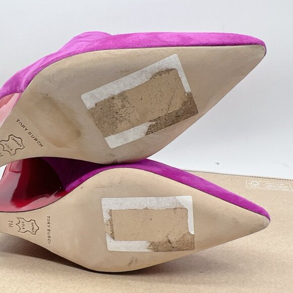 Tory Burch Women's Sculpted Wedge Heel Ankle Boot Bootie Fuchsia Pink Suede US 7 - Picture 12 of 13